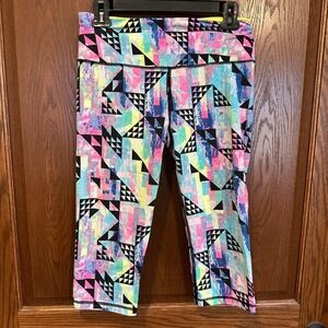 Victoria's Secret Sport VSX Capri Leggings Geometric Print Activewear‎ Women's M